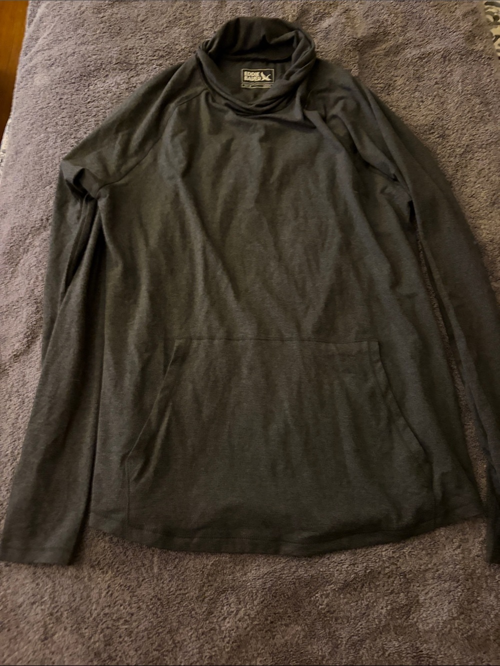 Eddie Bauer Black Long-Sleeve Hooded Pullover